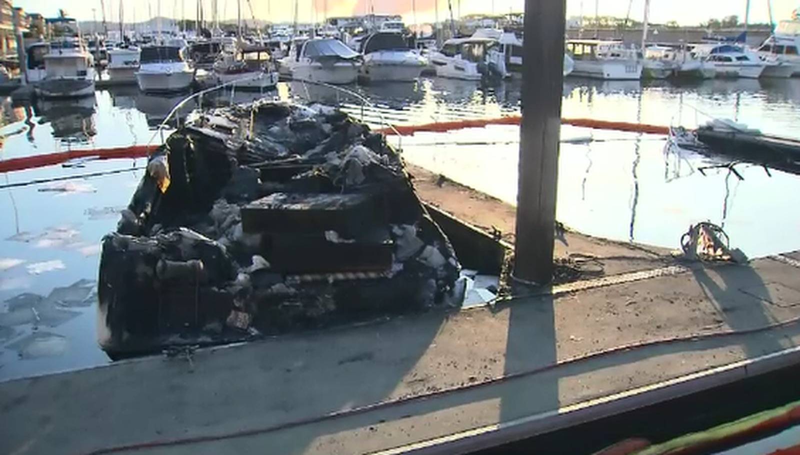 Boat with fire damage